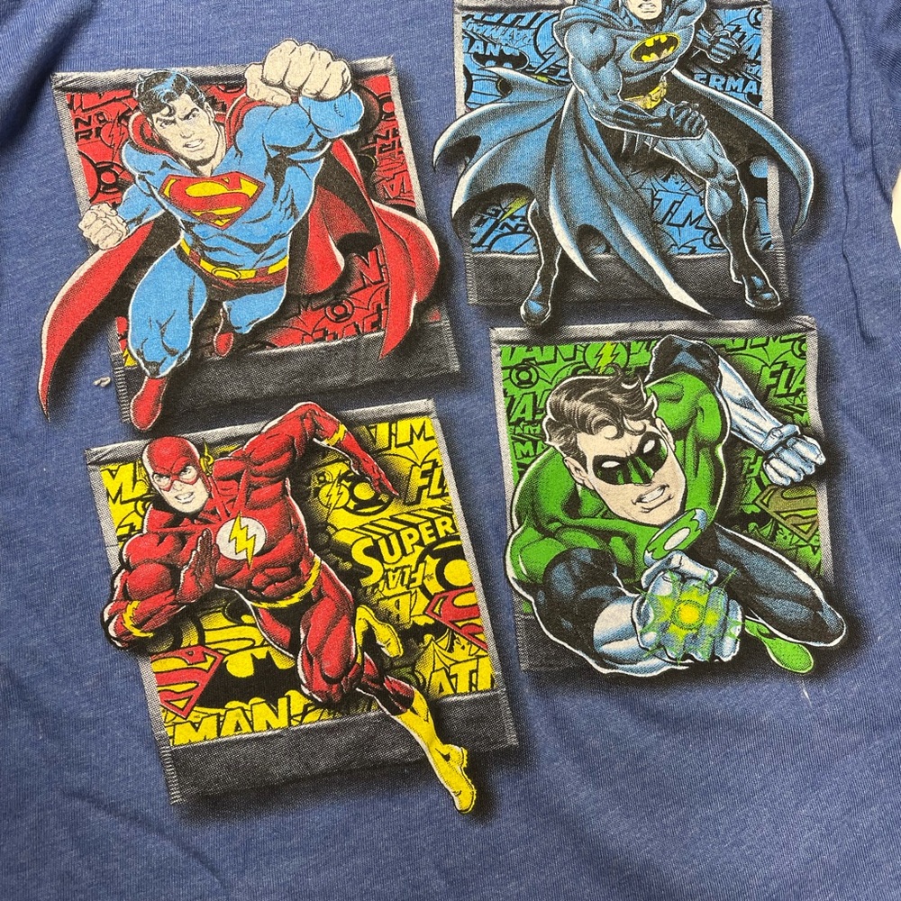 Justice league blue tees sizes 4-7